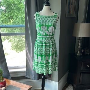 New York & Company Green and White Midi Sundress